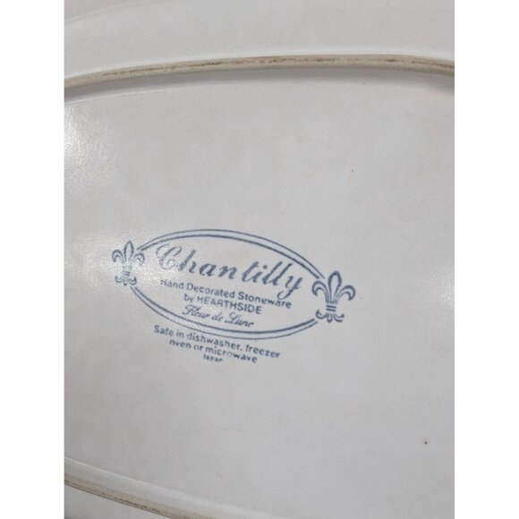 CHANTILLY Stoneware By Hearthside Platter 12 1/2" Fleur De Lune - Picture 6 of 8
